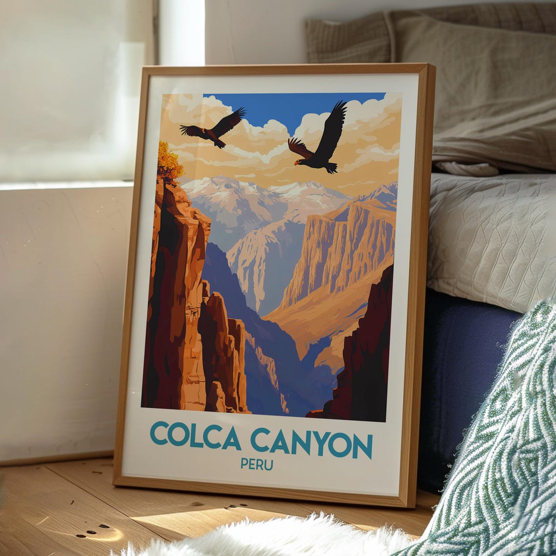 Colca Canyon Peru Condor Canyon Cliffs Sunrise Travel Poster - Image 3