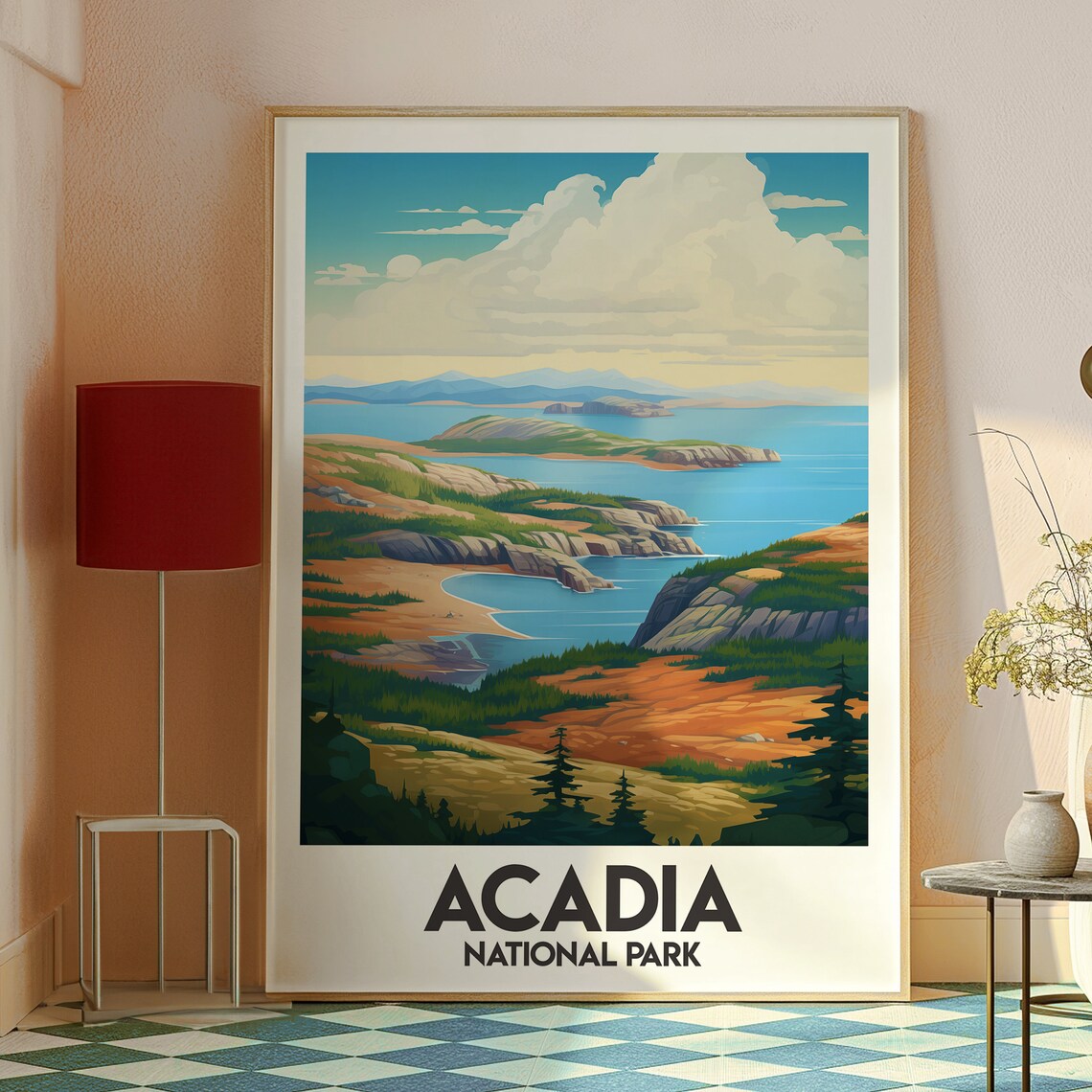 Acadia National Park Maine Rocky Coastline Islands Travel Poster - Image 2