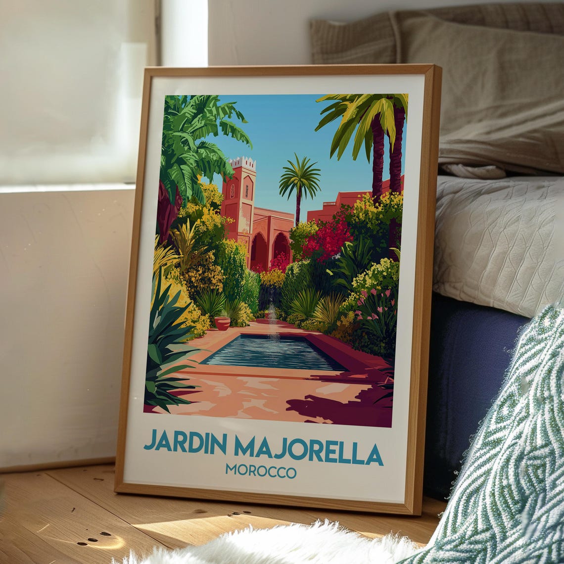 Jardin Majorella Morocco Lush Garden Reflecting Pool Oasis Poster - Image 3