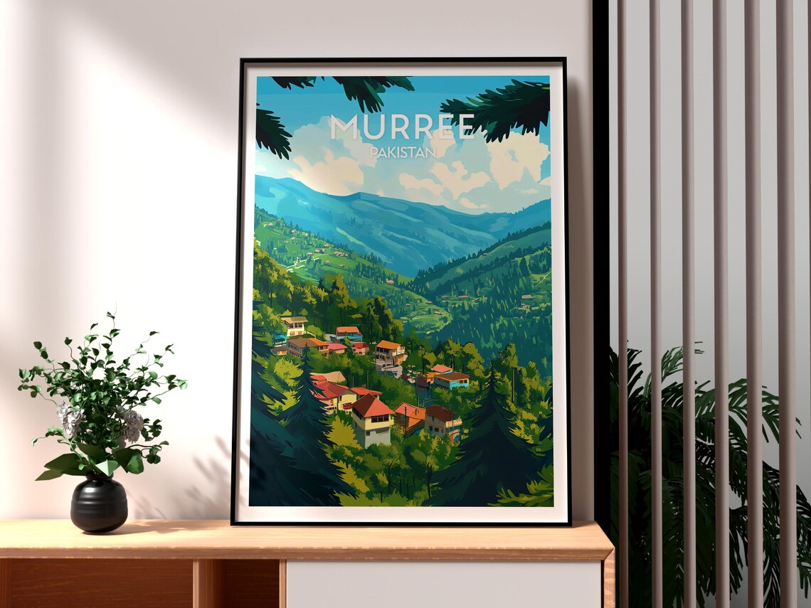 Murree Pakistan Pine Forest Hill Station Mountain Town Travel Poster