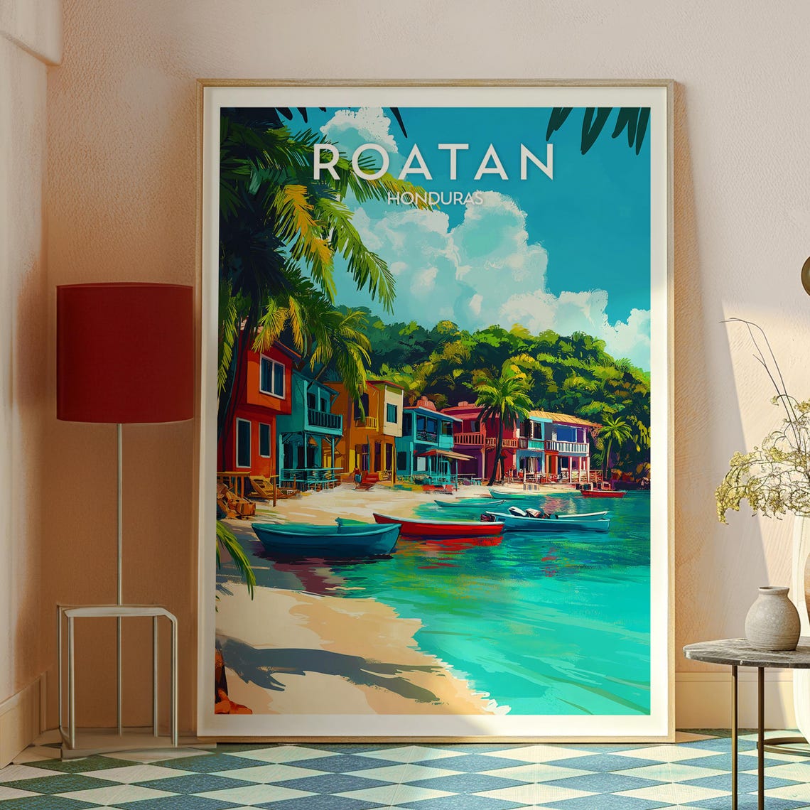 Roatan Travel Poster, Caribbean Wall Art - Image 2