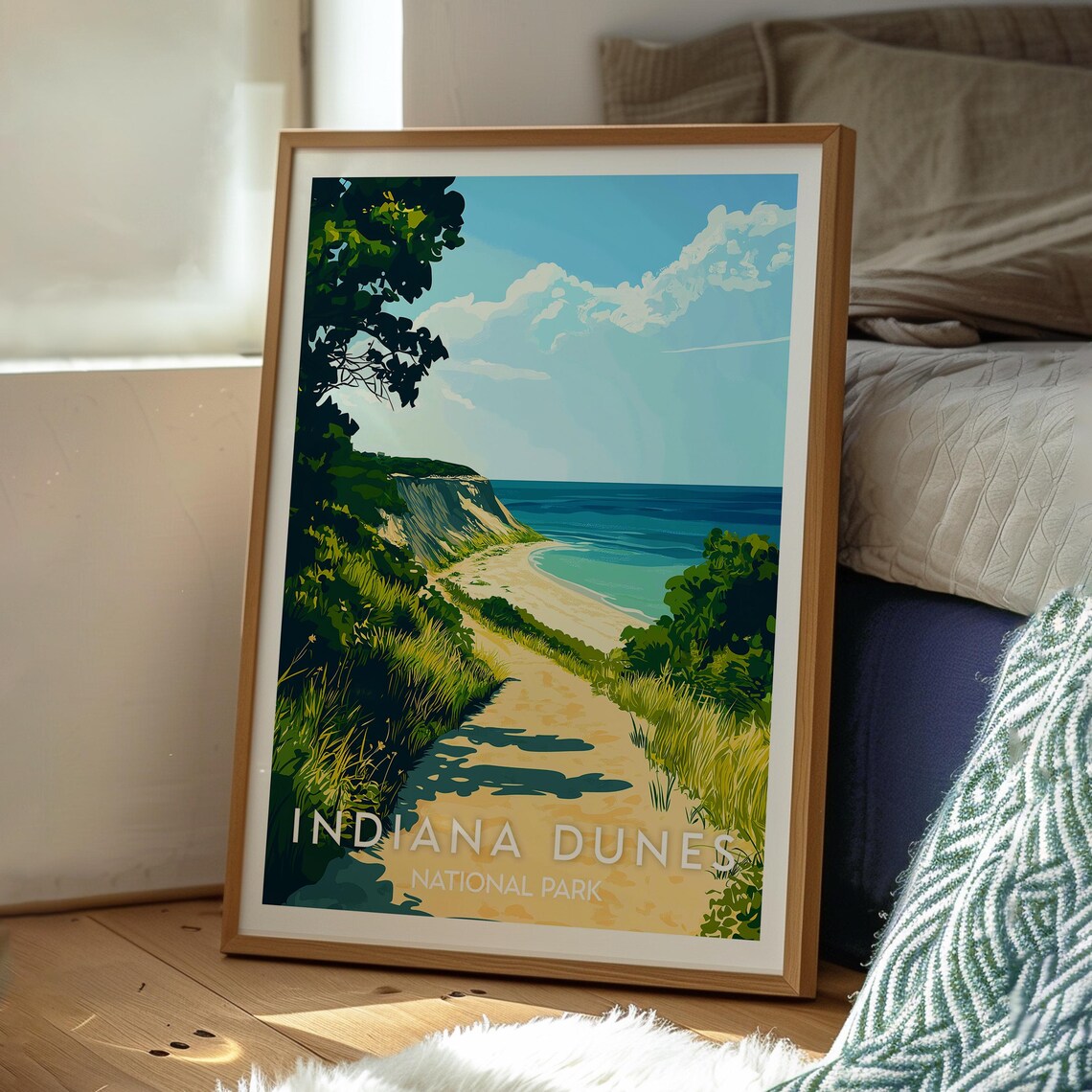 Indiana Dunes National Park Sandy Trail to Lake Beach Poster - Image 3