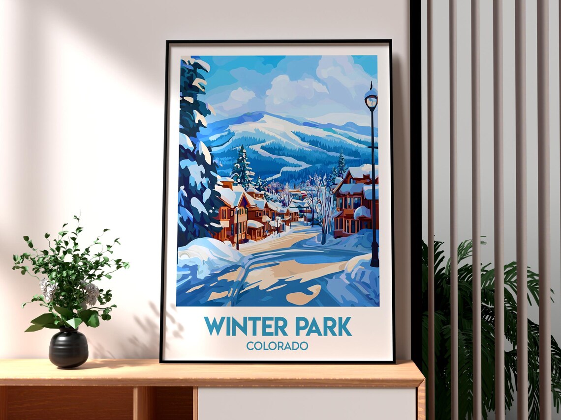 Winter Park Colorado Skiing Travel Poster