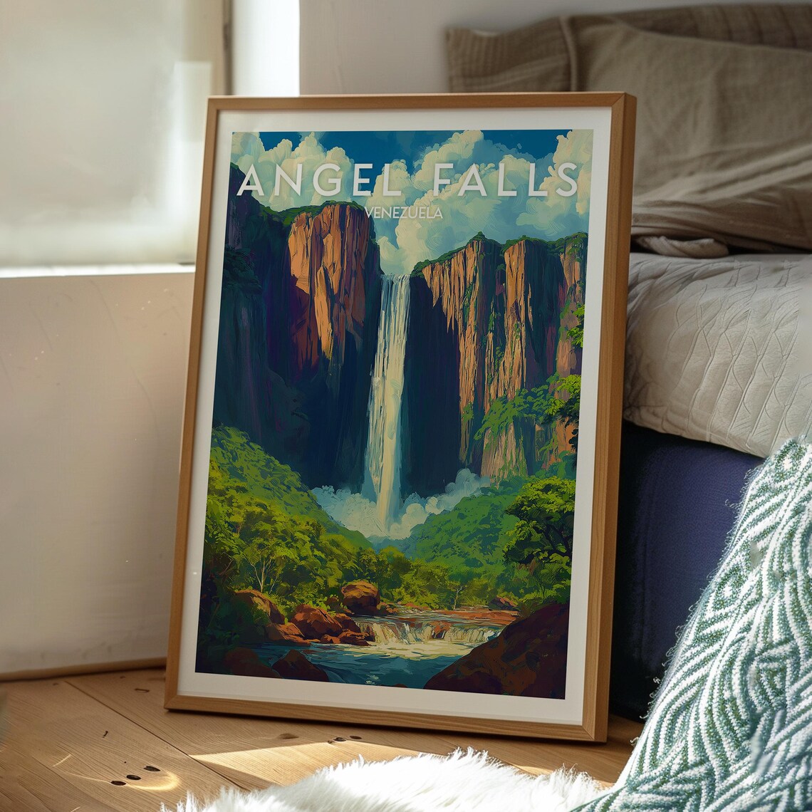 Angel Falls Venezuela Waterfall Cliff Jungle Nature Travel Poster - Image 3