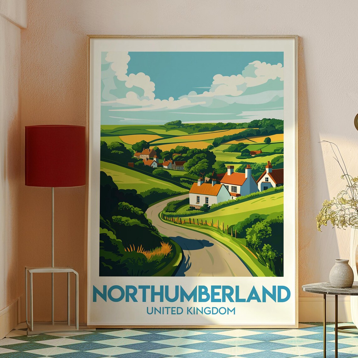 Northumberland United Kingdom Rolling Green Countryside Poster - Image 2