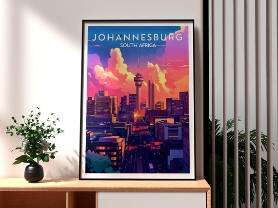 Johannesburg Print South Africa Wall Art Poster Travel African Wildlife Sa