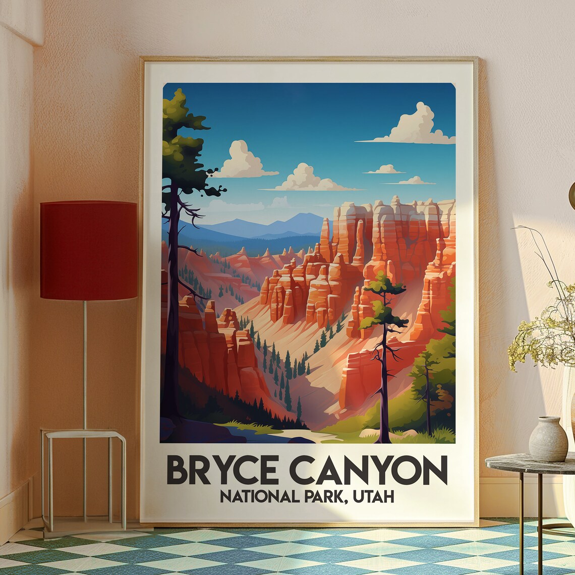 Bryce Canyon Utah National Park Hoodoos Illustrated Travel Poster - Image 2