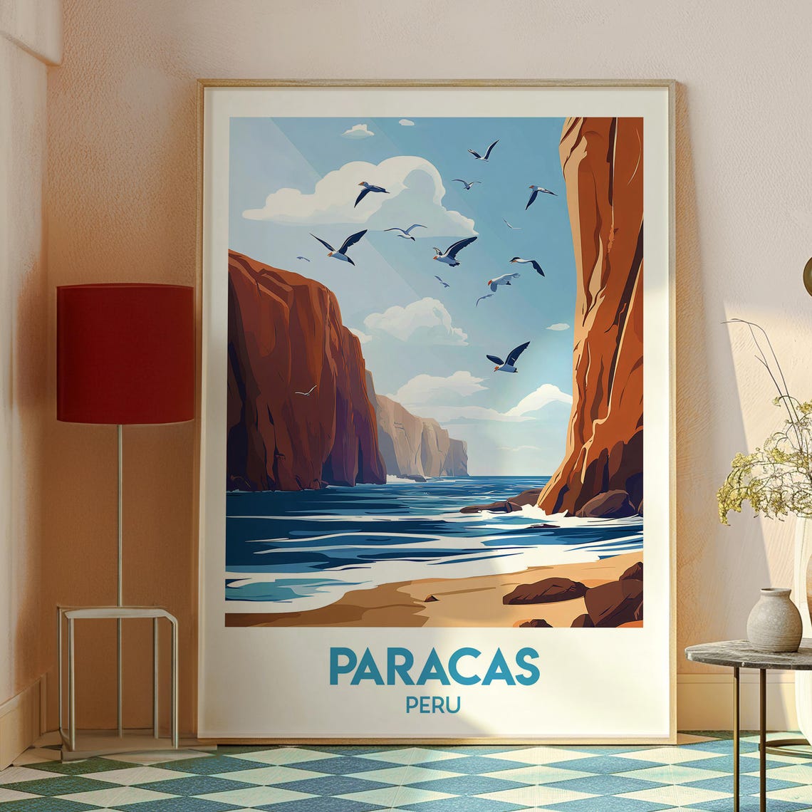 Paracas Poster Art Peru Travel Print Wall Backpacking South America - Image 2