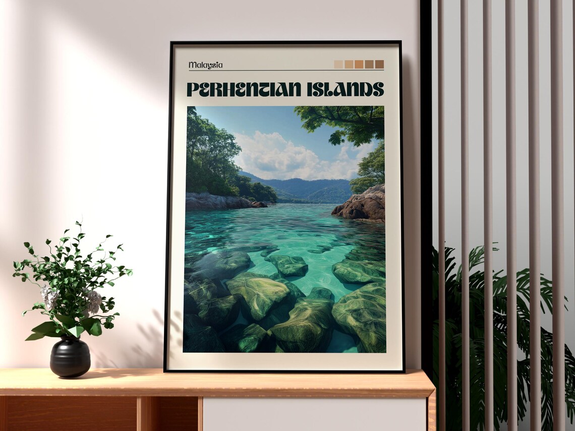 Perhentian Islands Malaysia Turquoise Coral Reef Travel Poster