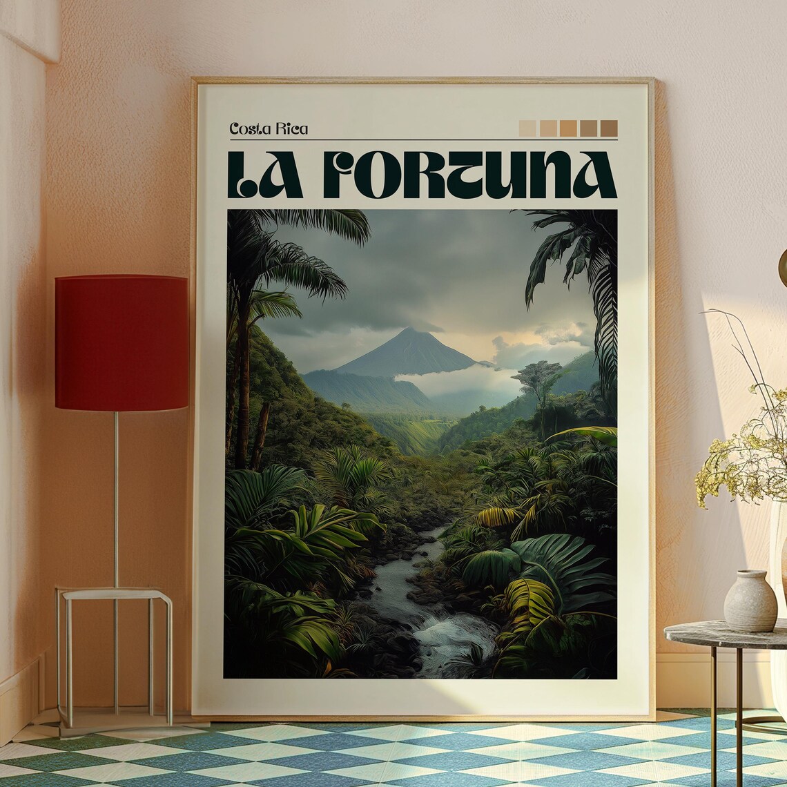 La Fortuna Costa Rica Arenal Volcano Rainforest Scene Poster - Image 2