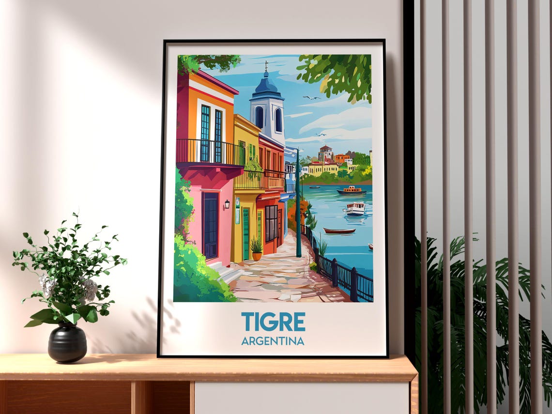 Tigre Travel Print Argentina Wall Art Buenos Aires Poster Gift For Traveller