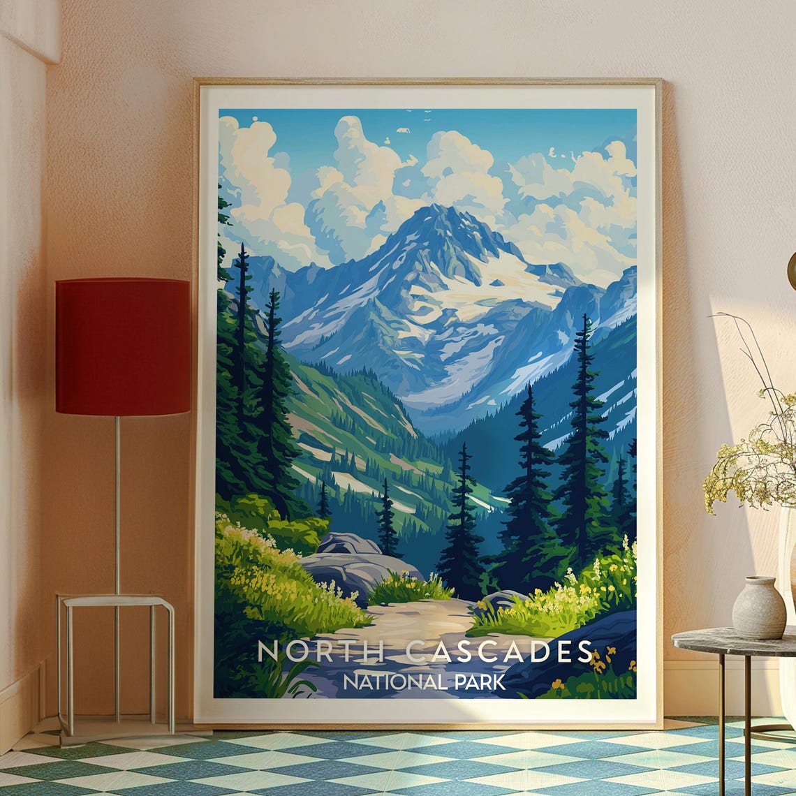 North Cascades National Park Snowy Glacier Peak Forest Trail Poster - Image 2