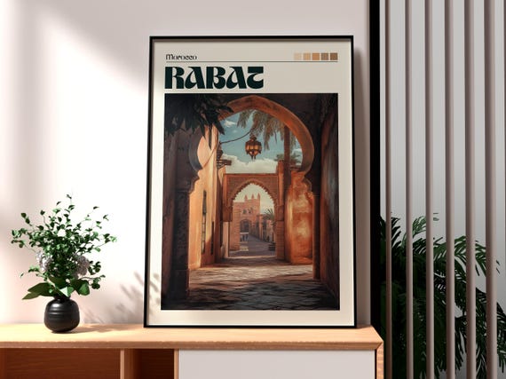Rabat Print Wall Art Morocco Poster Travel Africa City Gift