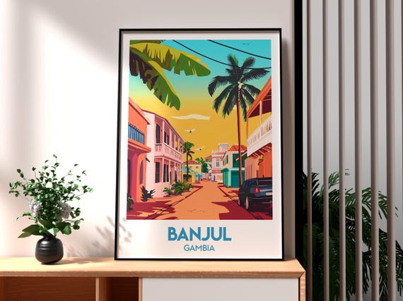 Banjul Travel Print Gambia Wall Art Poster Africa City