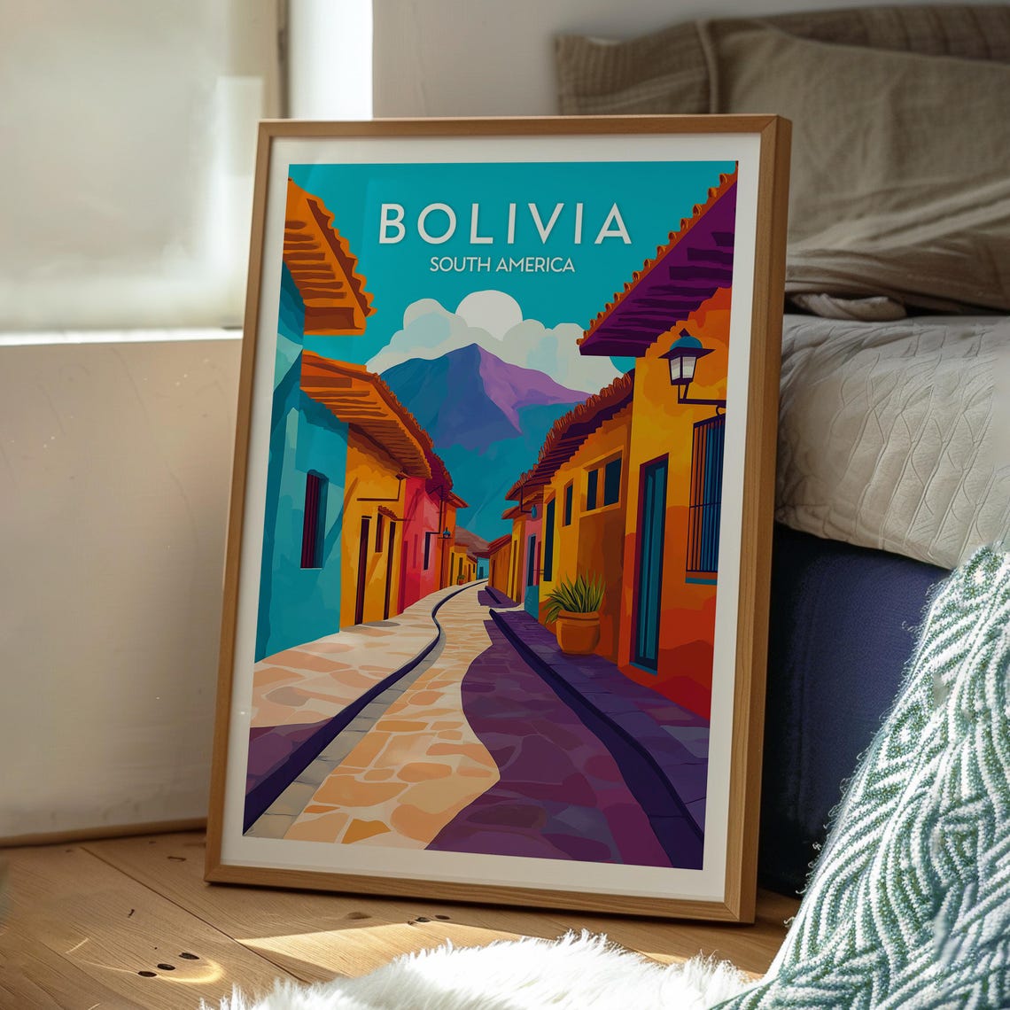 Bolivia Poster Art Travel Print Wall The Andes Backpacking South America - Image 3