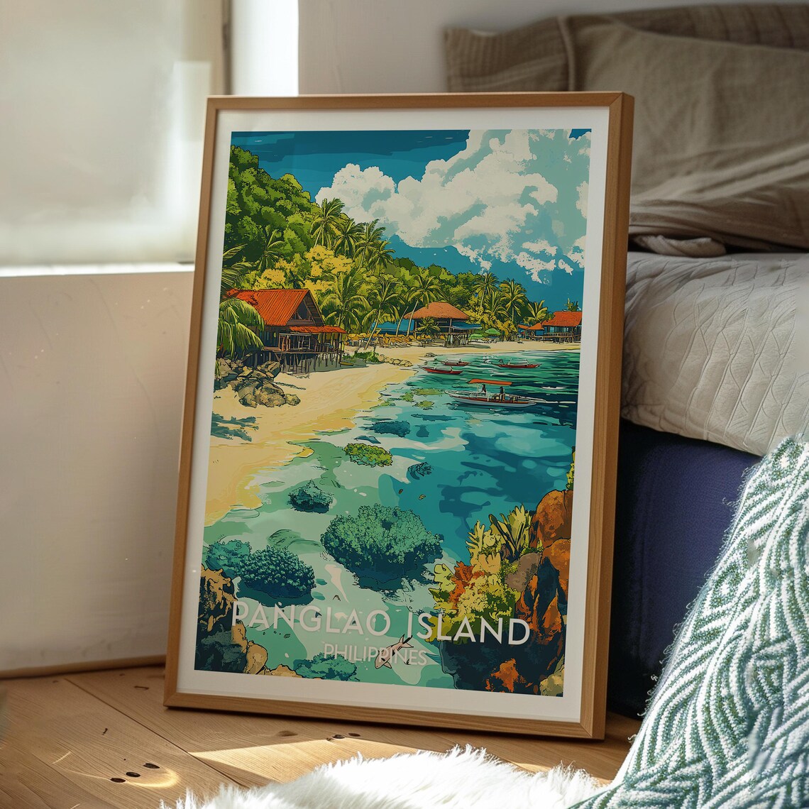Panglao Island Philippines White Sand Beach Coral Sea Travel Poster - Image 3