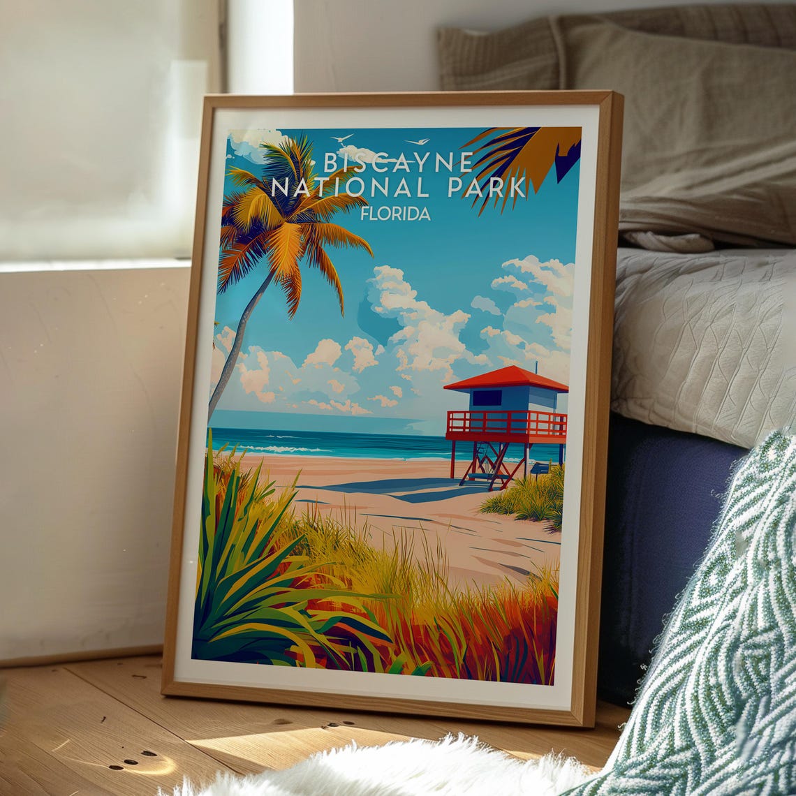Biscayne National Park Florida Beach Lifeguard Travel Poster - Image 3