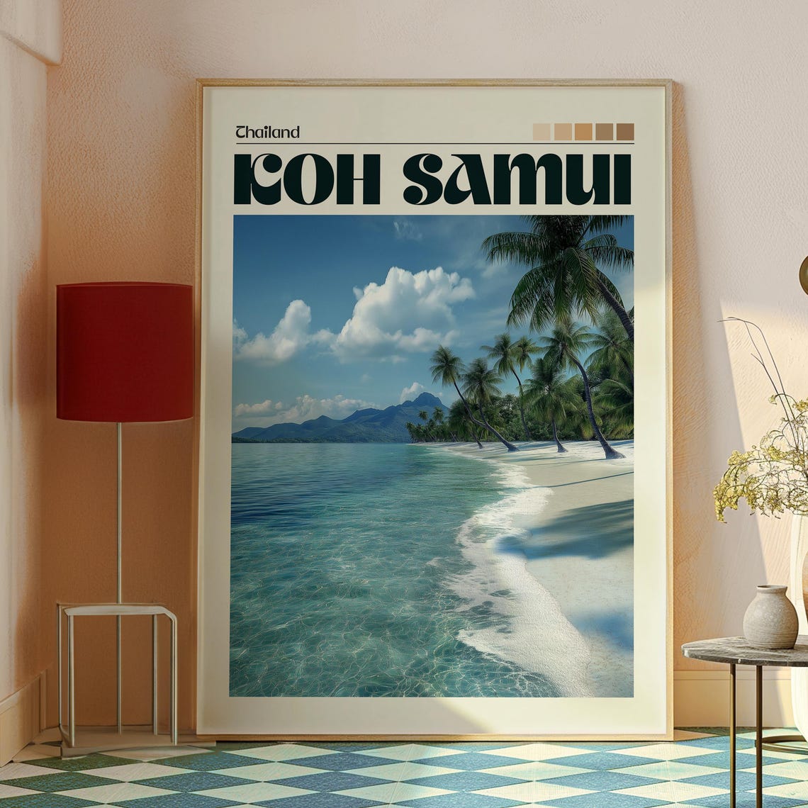 Koh Samui Thailand Island Palm Beach Photo Style Travel Art Poster - Image 2