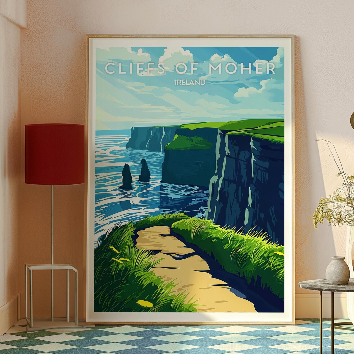 Cliffs of Moher Ireland Sea Cliffs Coastal Trail Travel Poster - Image 2