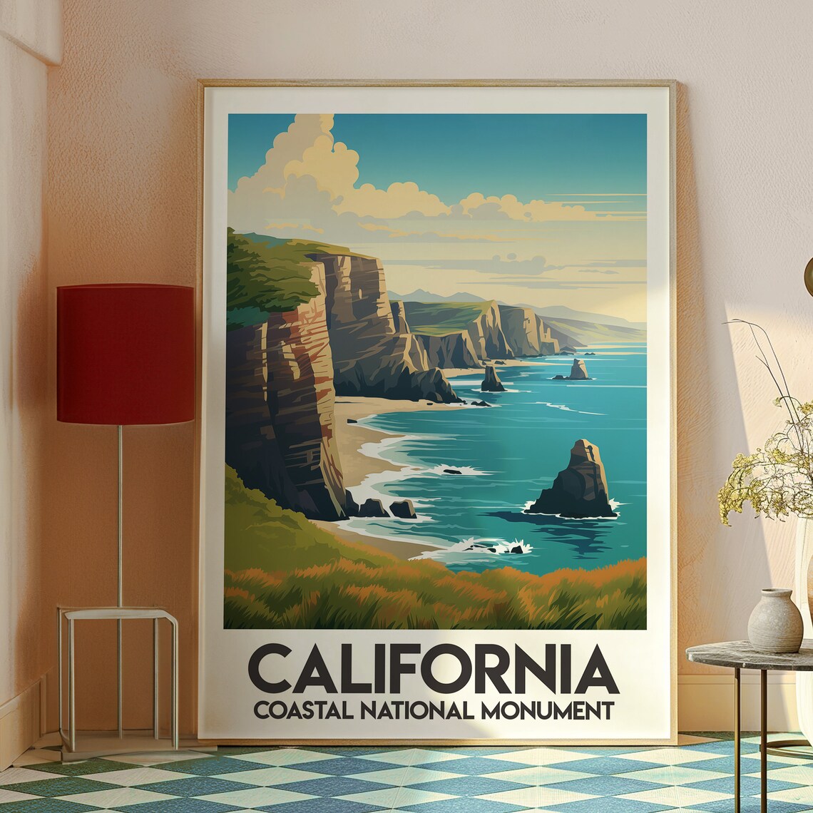 California Coastal National Monument Sea Cliffs Travel Poster - Image 2