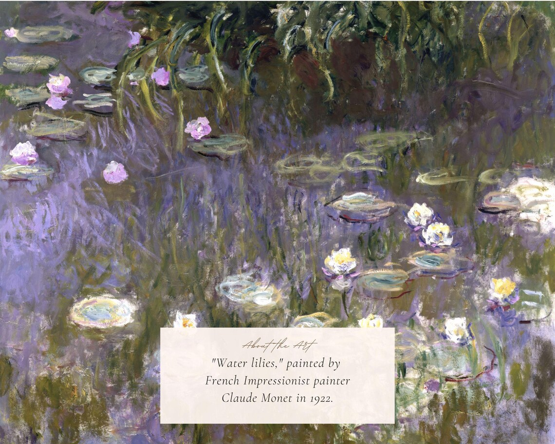 Claude Monet Water Lilies, Vintage Impressionist Art Print - Image 2