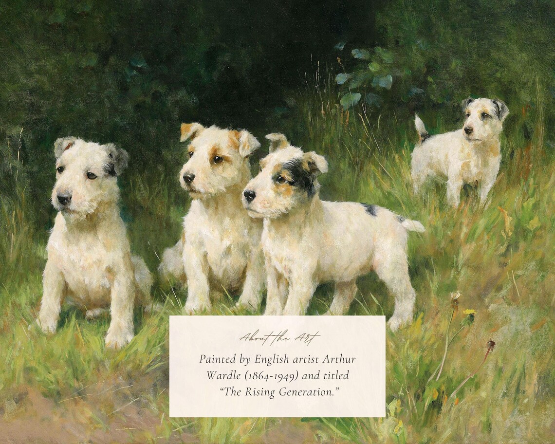 Vintage Terrier Puppy, Victorian Dog Art Print - Image 2