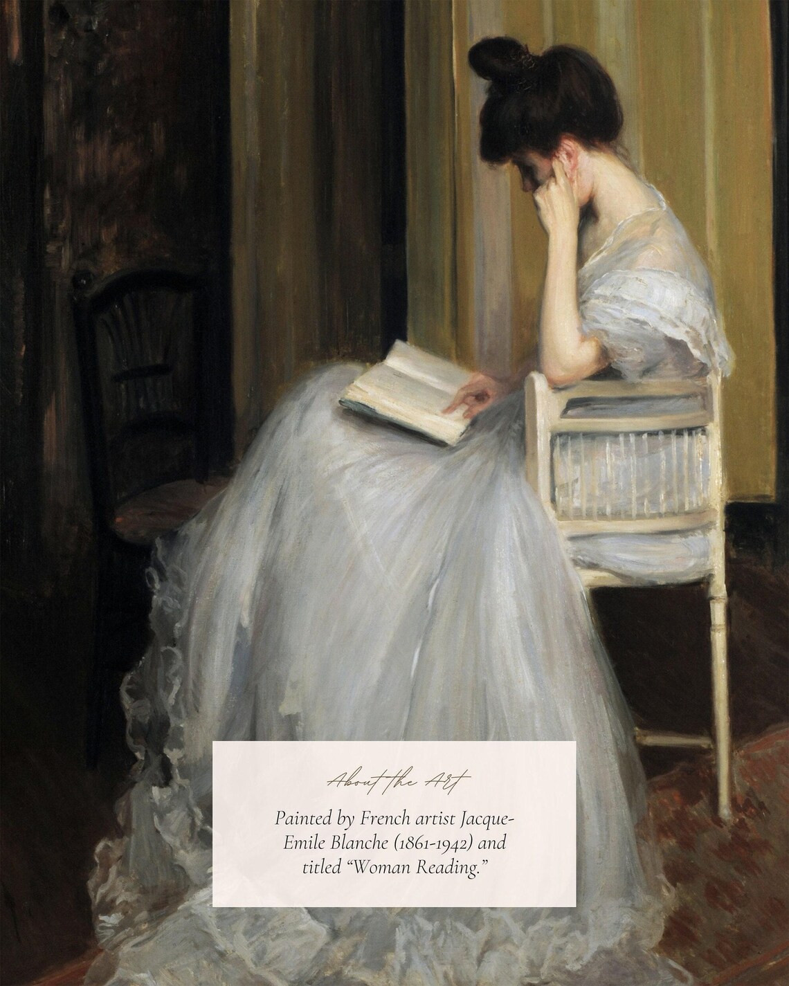 Woman Reading Victorian Portrait, Vintage Art Print - Image 2