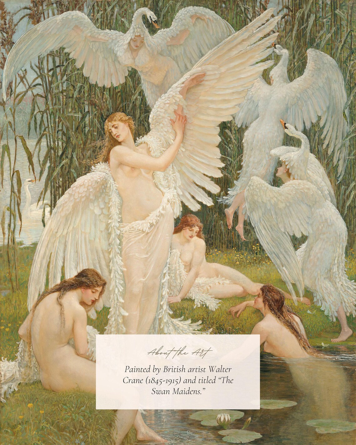Vintage Swan Maiden Greek Mythology Art Print - Image 2