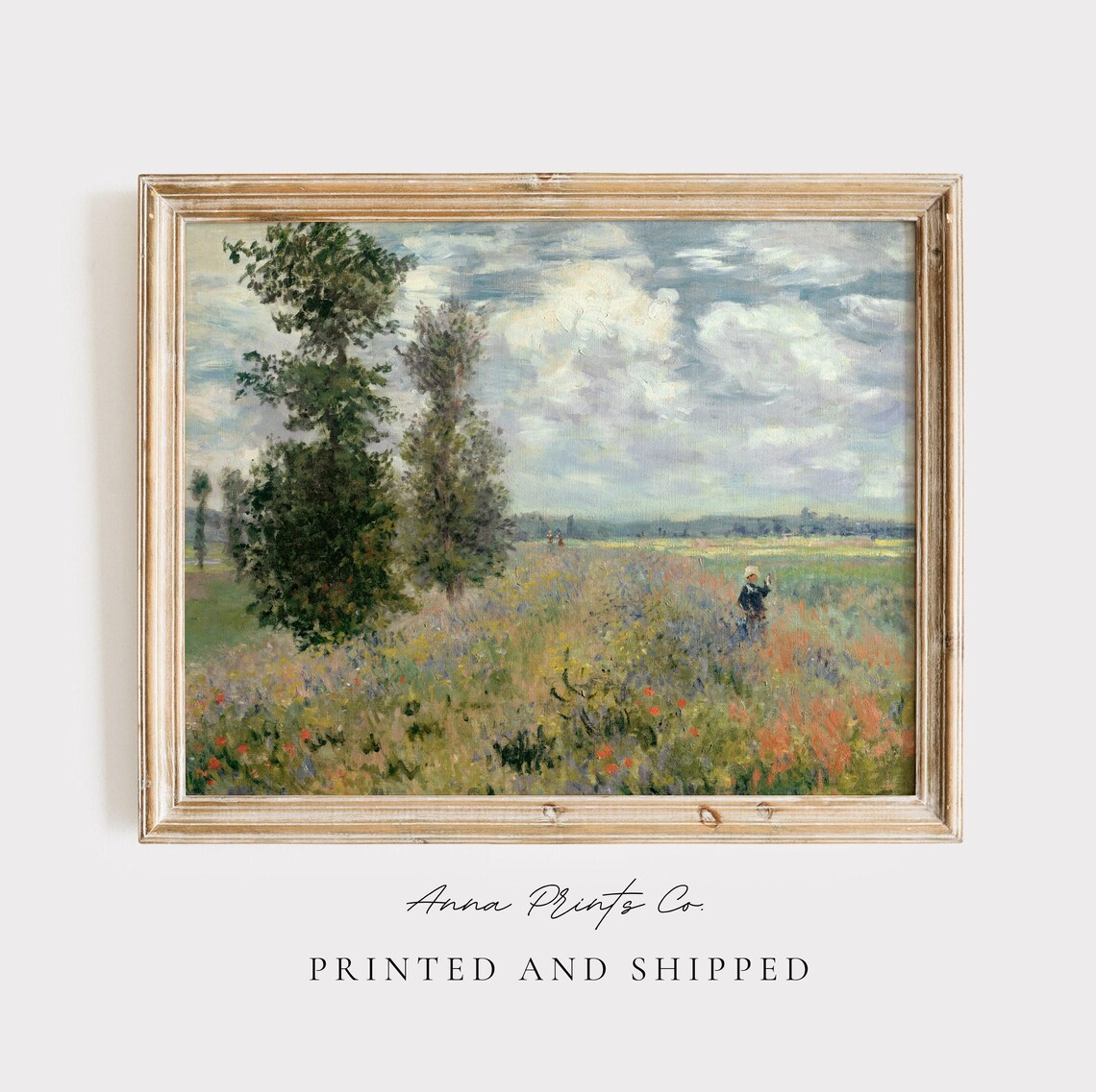 Claude Monet's Poppy Field Near Argenteuil Art Print