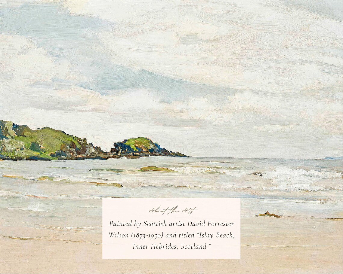 Vintage Beach Painting, Coastal Landscape Art Print - Image 2