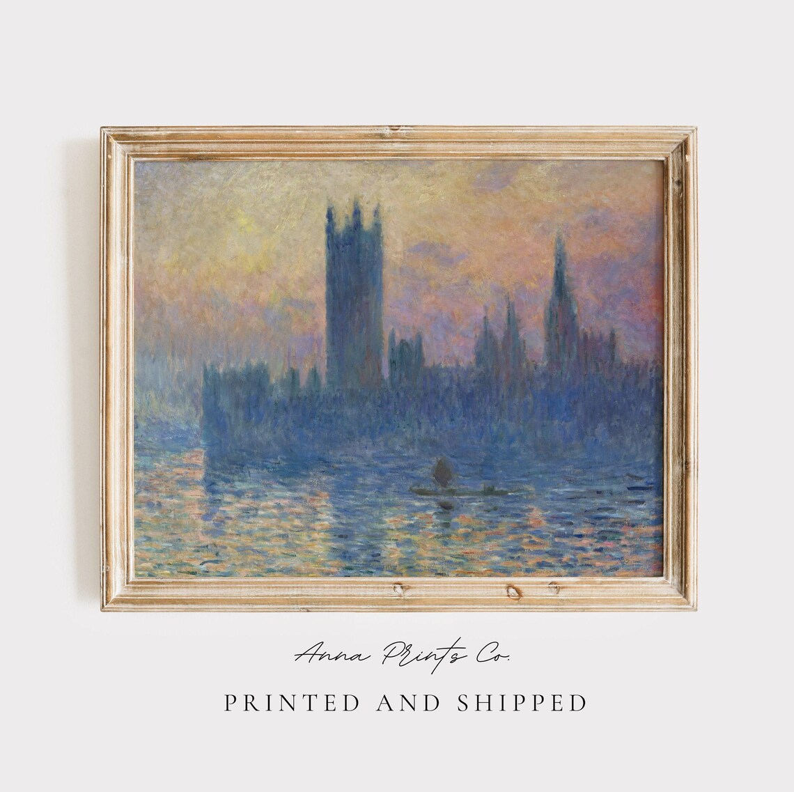 Claude Monet Houses of Parliament, Vintage Art Print