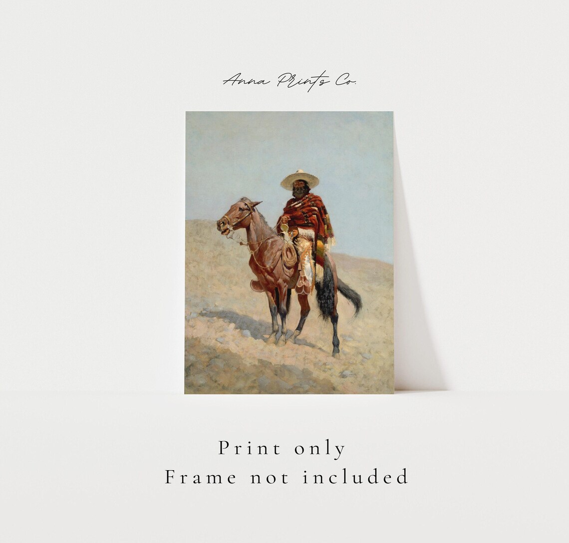 Mexican Vaquero Vintage Art Print, Wild West Theme - Image 3