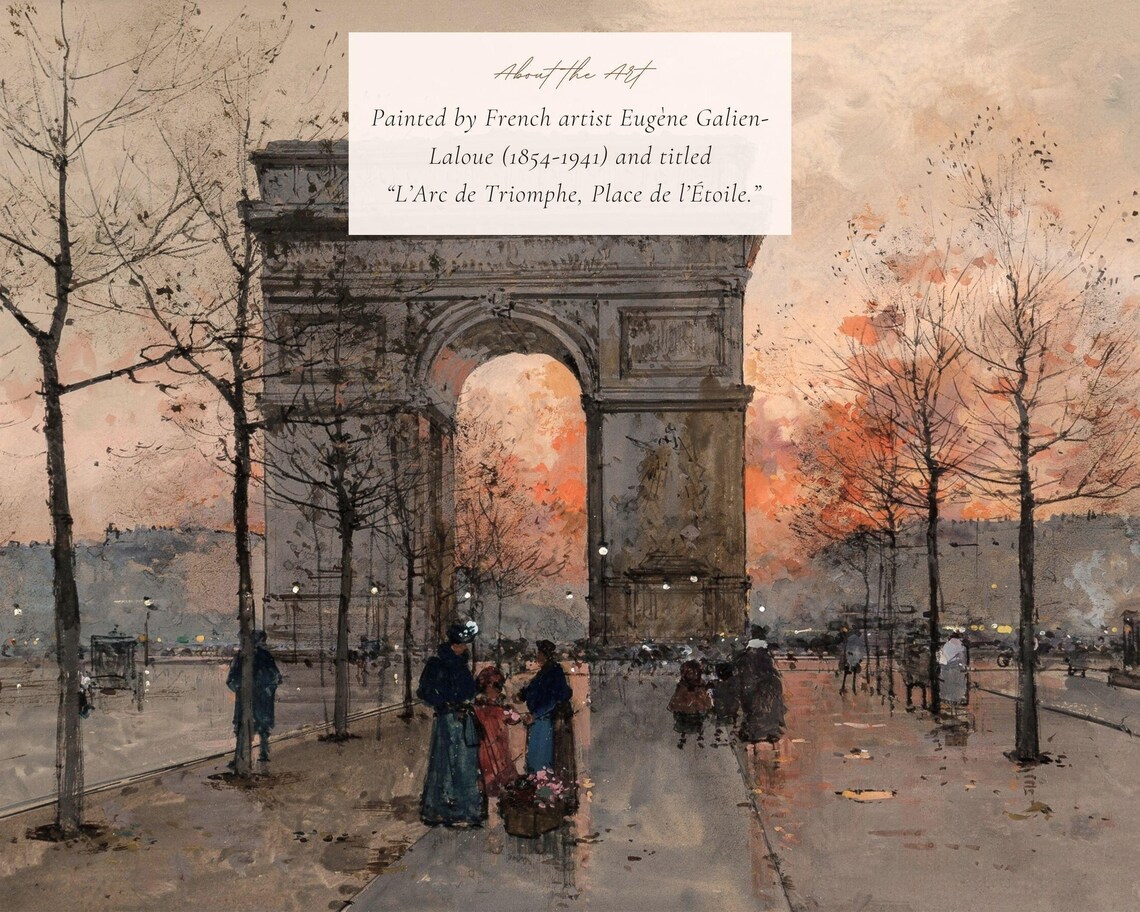 Arc De Triomphe Vintage Paris Cityscape Art Print - Image 2