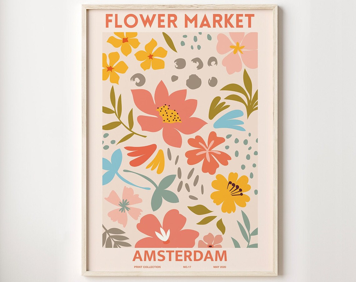 Flower Market Poster Flower Market Prints Tokyo Amsterdam Flower Market Matisse Flower Poster Florist Gift