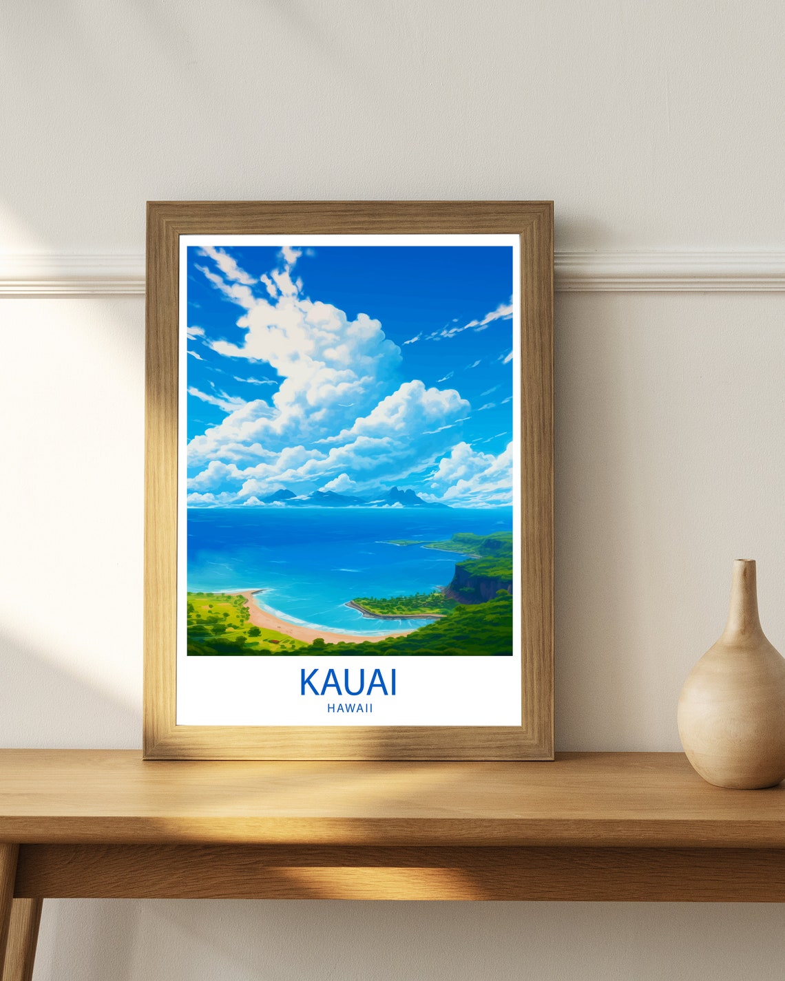 Kauai Travel Print Kauai Wall Decor Hawaii Kauai Art Kauai Wall Art Hawaii Poster Gift For Tropical Paradise Lovers Kauai Travel Poster Art - Image 3