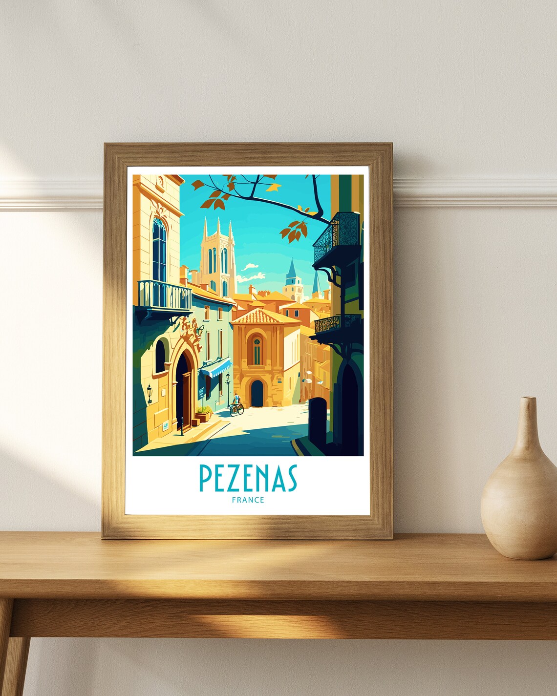 Pezenas France Travel Poster, Home Decor - Image 4