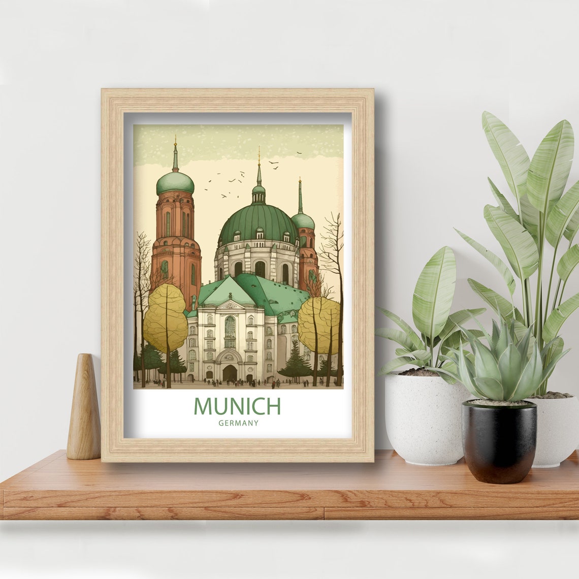 Munich Germany Grand Domed Cathedral Autumn City Travel Poster - Image 5