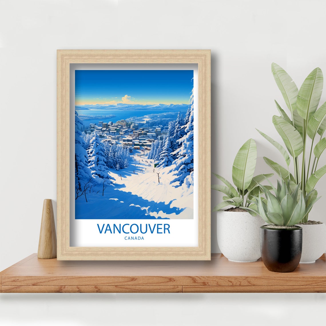 Vancouver Canada Snowy Ski Slope Winter Mountain Travel Poster - Image 5