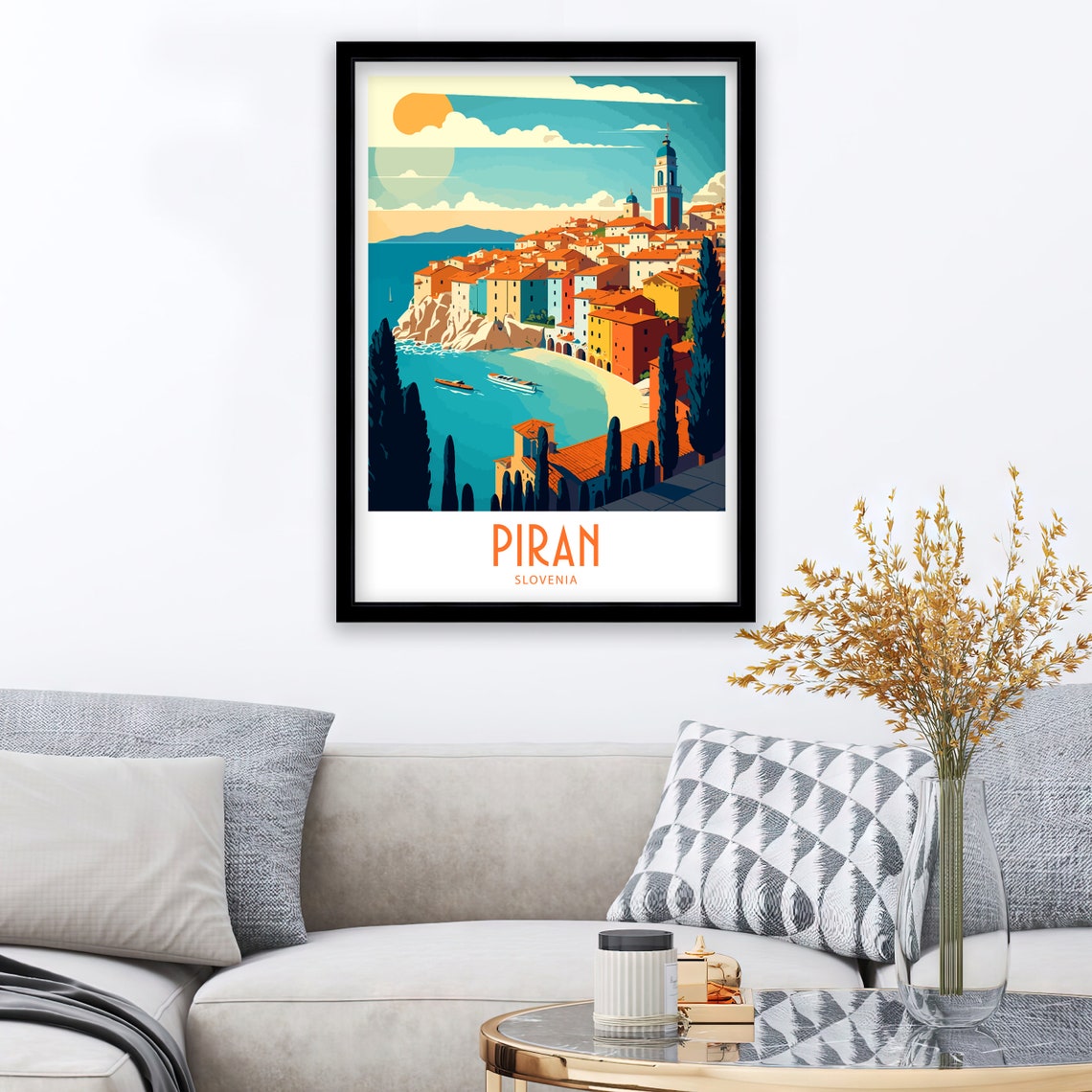 Piran Travel Print Piran Slovenia Home Dcor Piran Slovenia Art Print The Piran Slovenia Room Print For Piran Slovenia Wall Art Gift Piran - Image 4