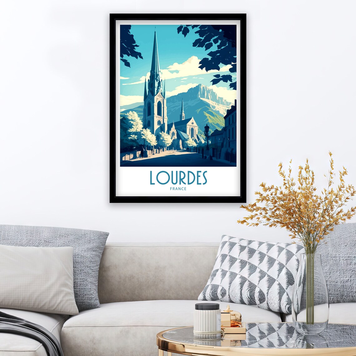 Lourdes France Travel Poster, Place-Name Wall Art - Image 4