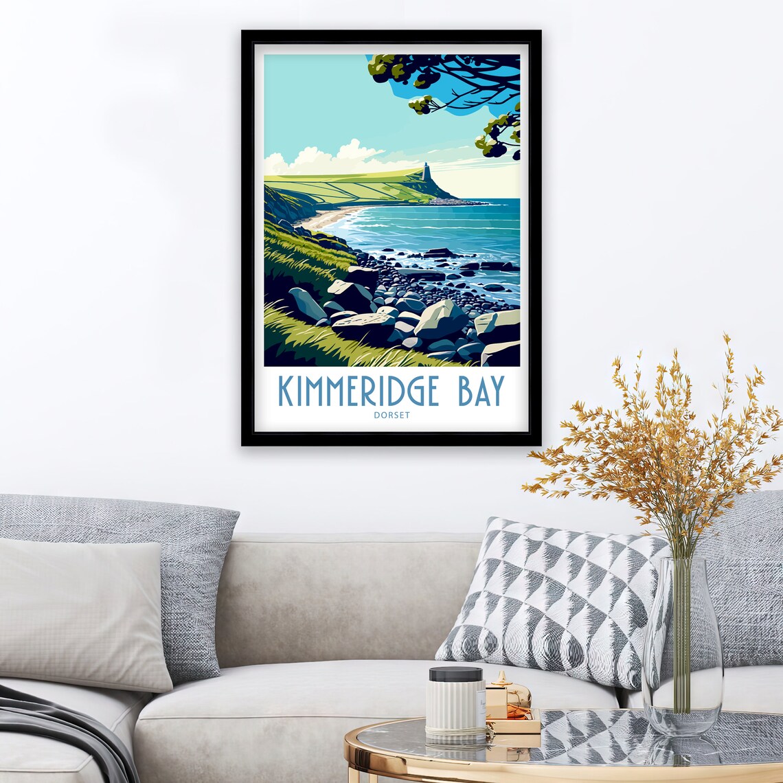 Kimmeridge Bay Dorset Green Headland View Vintage Travel Poster - Image 3
