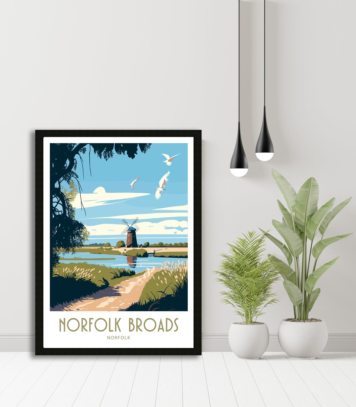Norfolk Broads Travel Poster, Scenic Place Print - Image 4