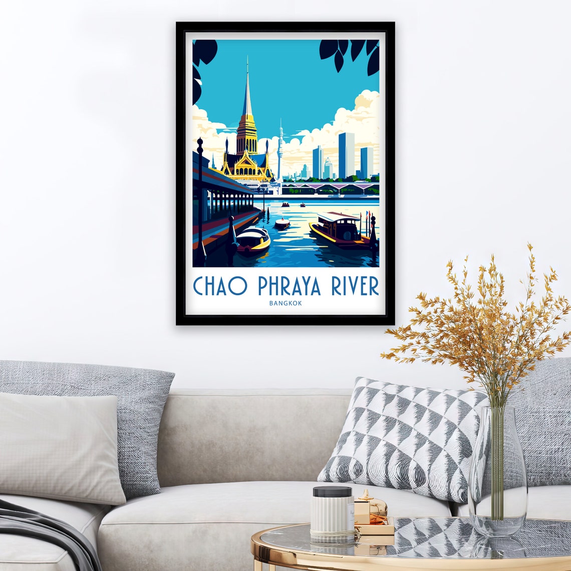 Ellesmere Shropshire Autumn Church Reflection On Lake Vintage Poster - Image 3