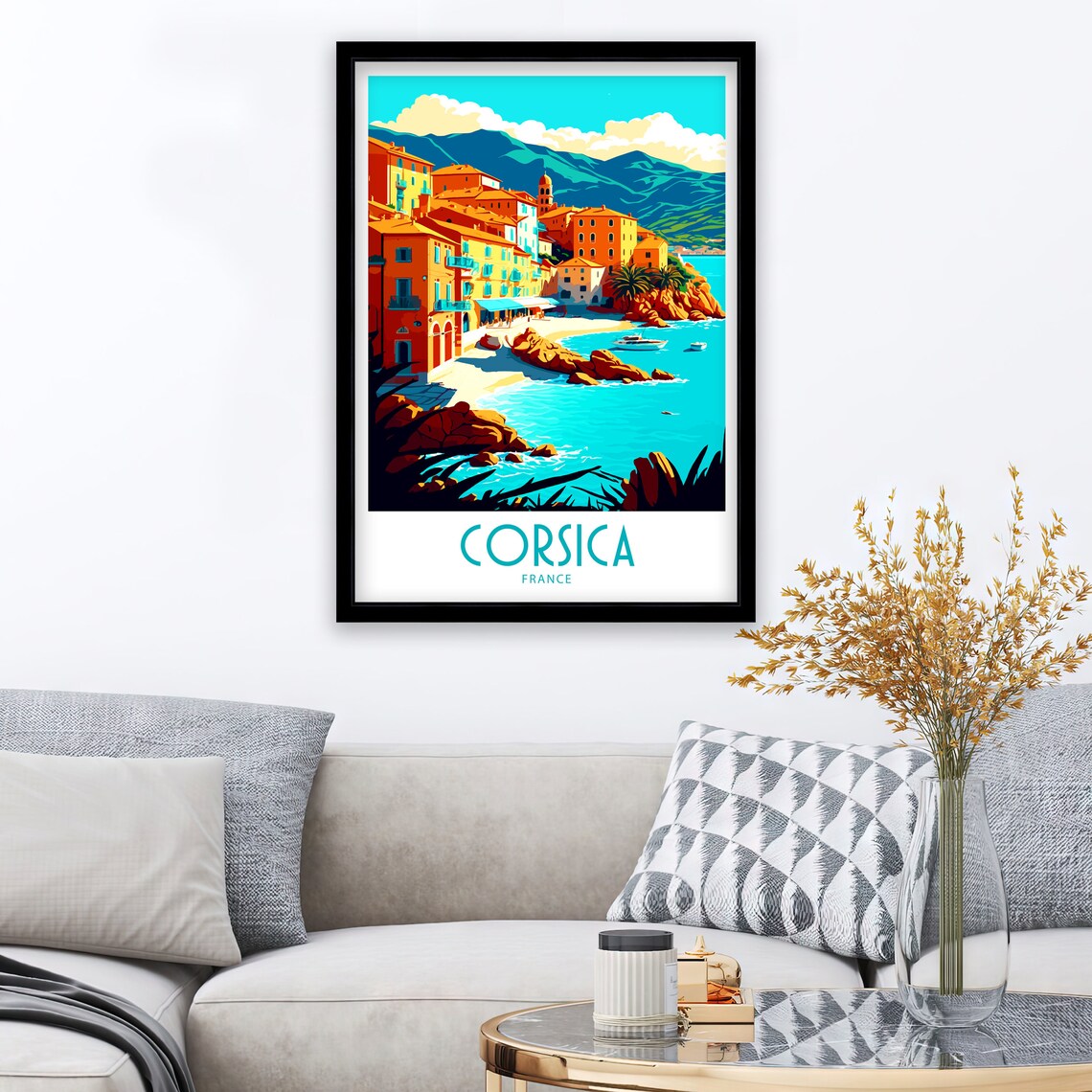 Corsica Travel Poster, France Wall Decor - Image 3