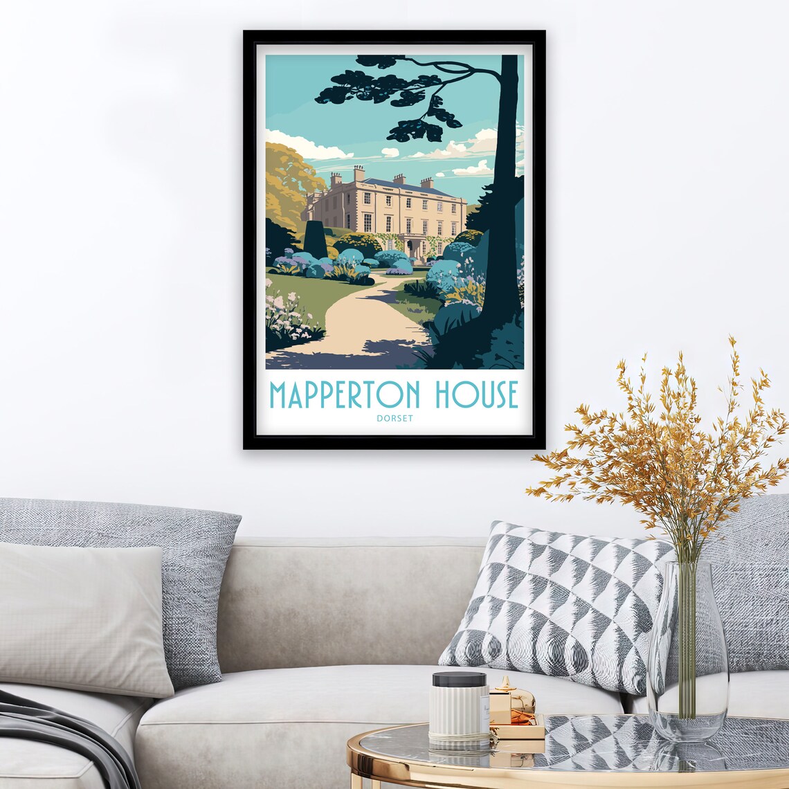 Mapperton House Dorset Manor Gardens Estate Vintage Travel Poster - Image 3
