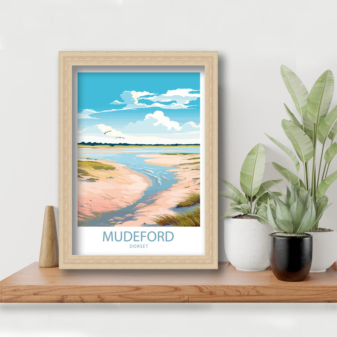 Mudeford Dorset Estuary Sandbanks Birds Peaceful Wetland Art Poster - Image 5