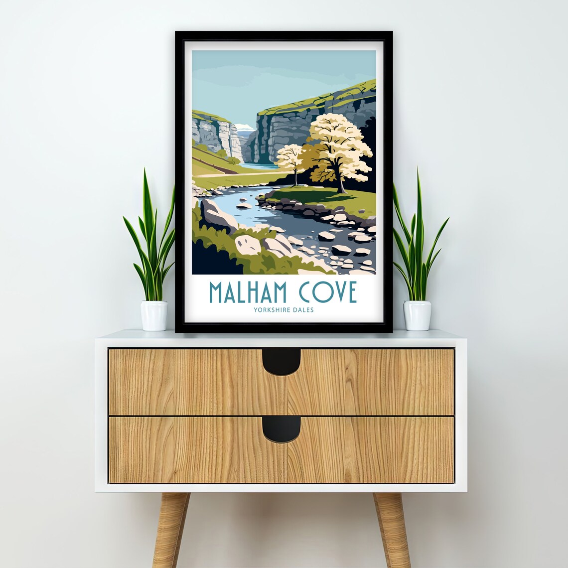 Malham Cove Travel Poster, Yorkshire Dales Art Print - Image 3
