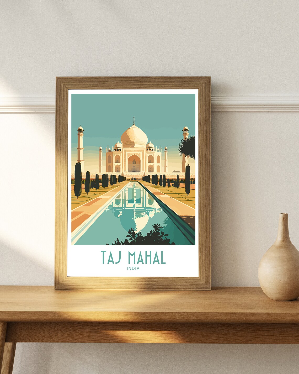 Taj Mahal India Travel Poster, Scenic Place Art - Image 4