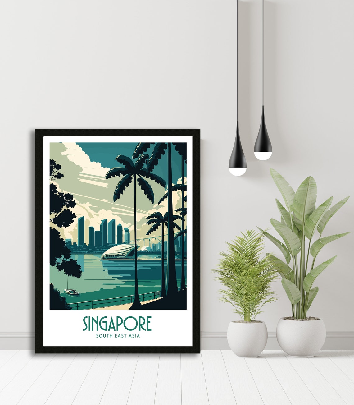 Singapore Travel Print Wall Art Singapore Travel Poster Gift For Singapore Scenery Wall Art Singapore Asia City Wall Art Gift For Singapore - Image 4