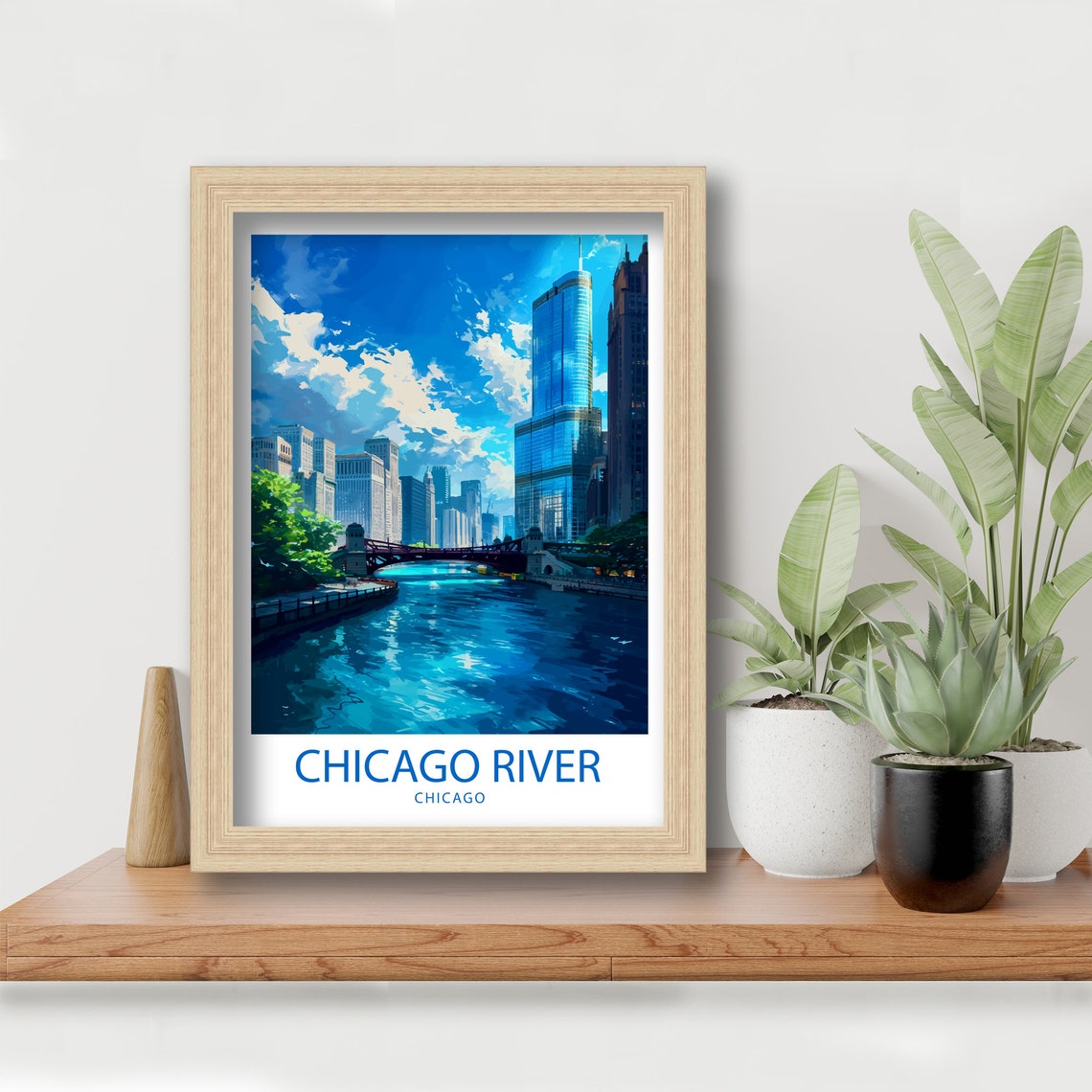 Chicago River Illinois Skyscraper Canyon Riverwalk Travel Poster - Image 5